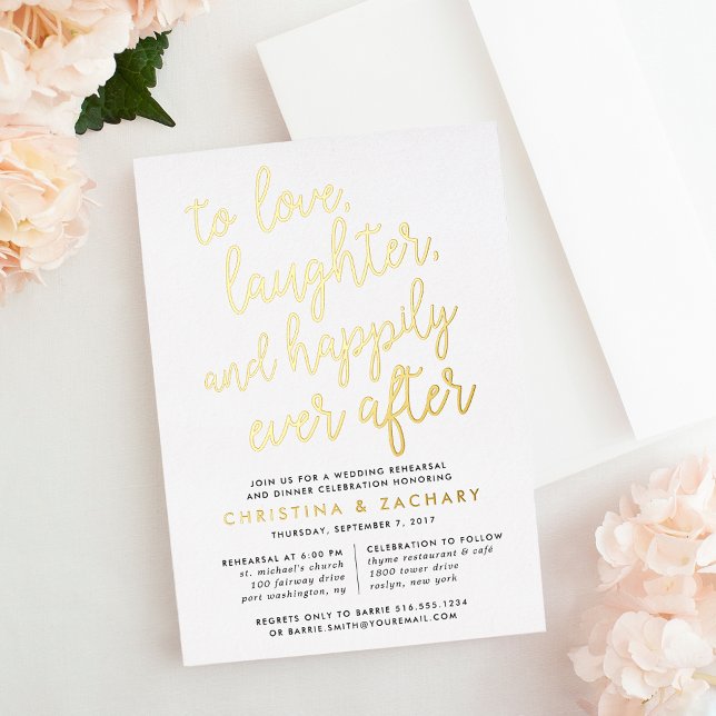 Happily Ever After | Rehearsal Dinner Foil Invitation (Creator Uploaded)