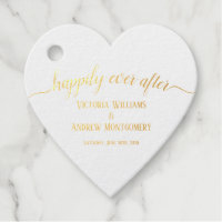 Happily Ever After Rose Gold Script Wedding Foil Foil Favor Tags