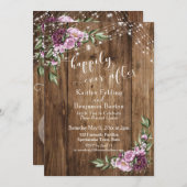 Happily Ever After Rustic Floral Lights Reception Invitation (Front/Back)