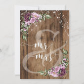Happily Ever After Rustic Floral Lights Reception Invitation (Back)