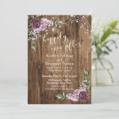 Happily Ever After Rustic Floral Lights Reception Invitation (Standing Front)