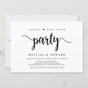 Happily ever after rustic party, wedding elopement invitation