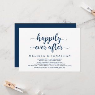 Happily Ever After, Rustic String Light, Elopement Invitation