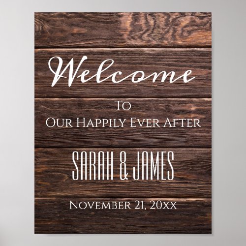Happily Ever After Rustic Wedding Welcome Sign