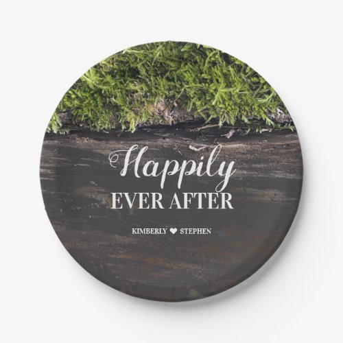Happily Ever After Rustic Woodland Wedding  Party Paper Plates