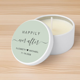 Happily Ever After Sage Green Wedding Mini Candle Favors