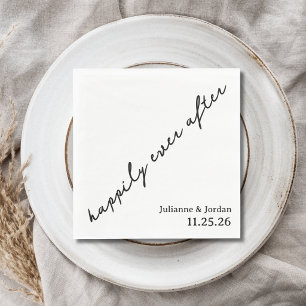 Happily Ever After Scribble Cursive Custom Wedding Napkins