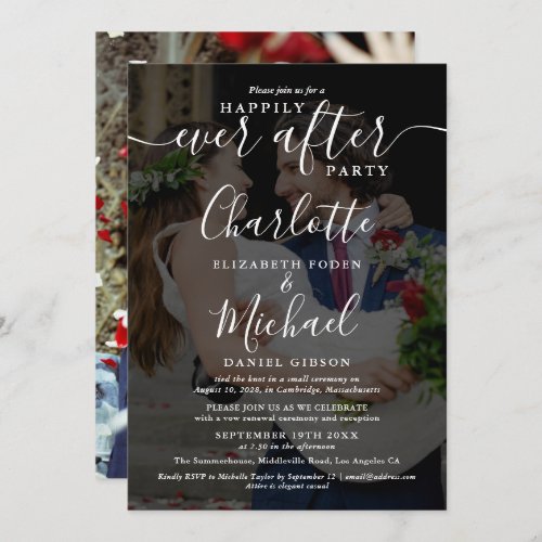 Happily Ever After Script 2 Wedding Photos Invitat Invitation