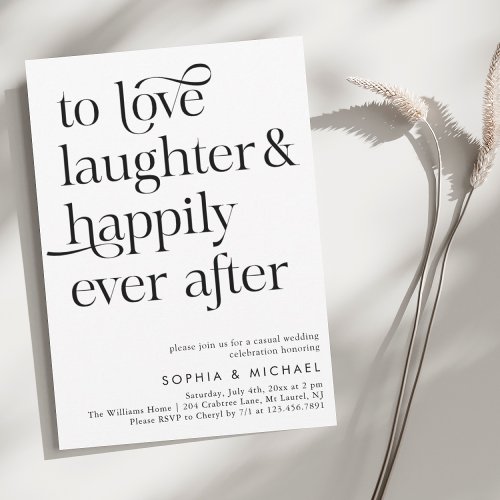 Happily Ever After Script Casual Wedding  Invitation