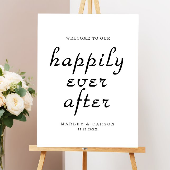 Happily Ever After Script Minimalist Welcome Sign (Creator Uploaded)