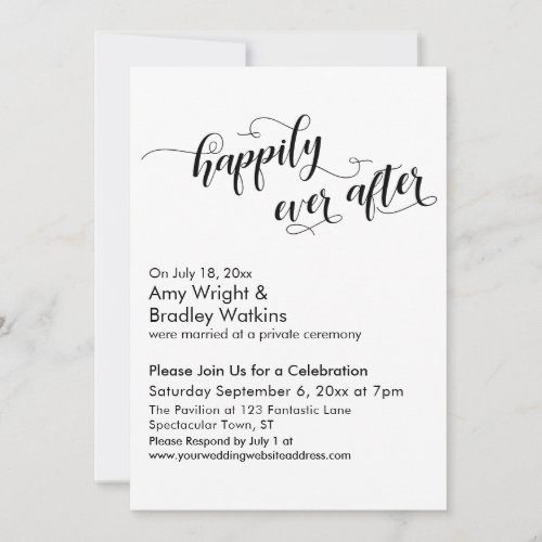 Happily Ever After Script Post_Wedding Celebration Invitation