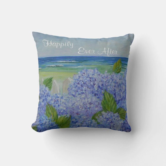 Happily Ever After Seashore Throw Pillow (Front)