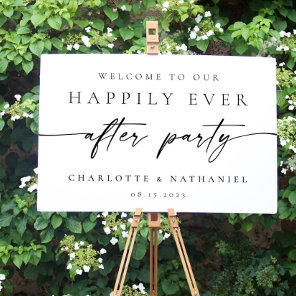 Happily Ever After Sign Minimalist Wedding Welcome