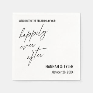 Happily Ever After Simple Elegant Typography Napkins