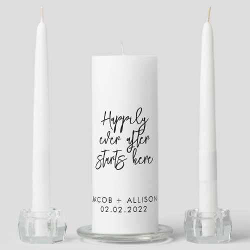 Happily ever after starts here unity candle set