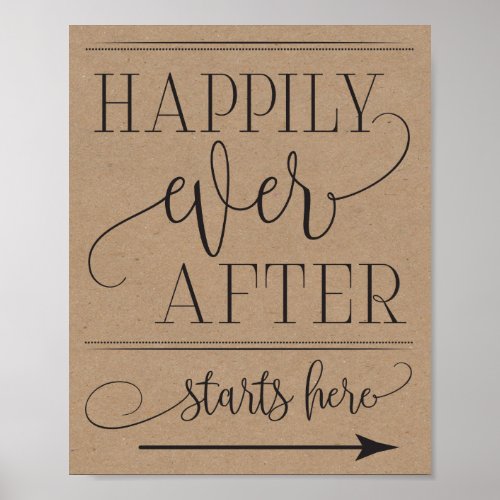 Happily Ever After Starts Here Wedding Sign