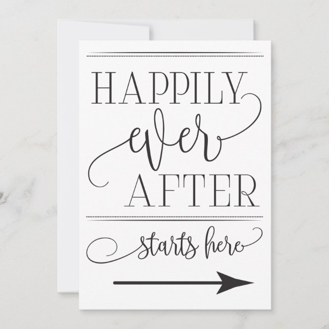 Happily Ever After Starts Here Wedding Sign (Front)