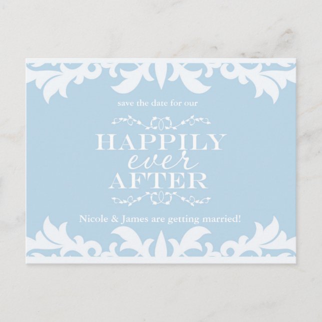 HAPPILY EVER AFTER Storybook Save Date Postcard (Front)