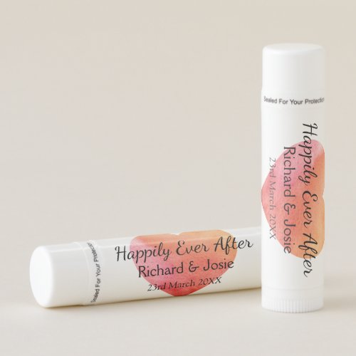 Happily Ever After Sunset Heart Wedding Favor Lip Balm