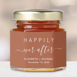 Happily Ever After Terracotta Wedding Honey Jar Favors