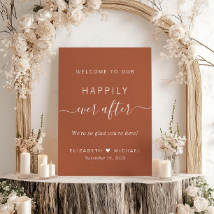 Happily Ever After Terracotta Wedding Welcome Foam Board