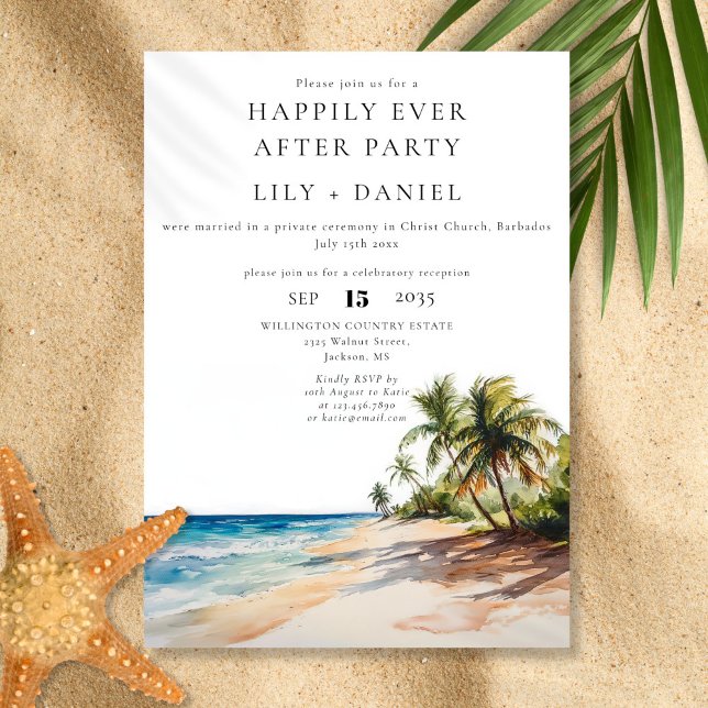 Happily Ever After Tropical Beach Wedding Invitation (Happily Ever After Tropical Beach Wedding Invitation)