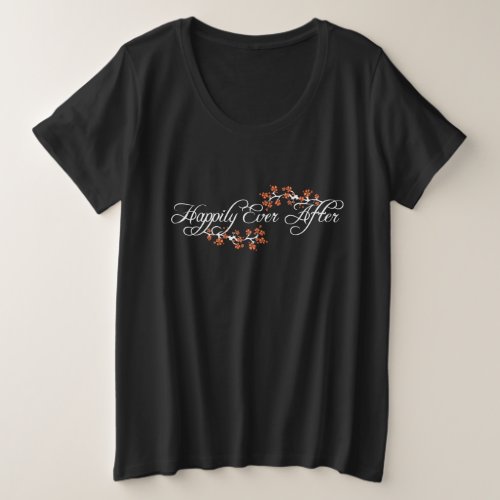 Happily Ever After Tropical Hibiscus Beach Wedding Plus Size T_Shirt