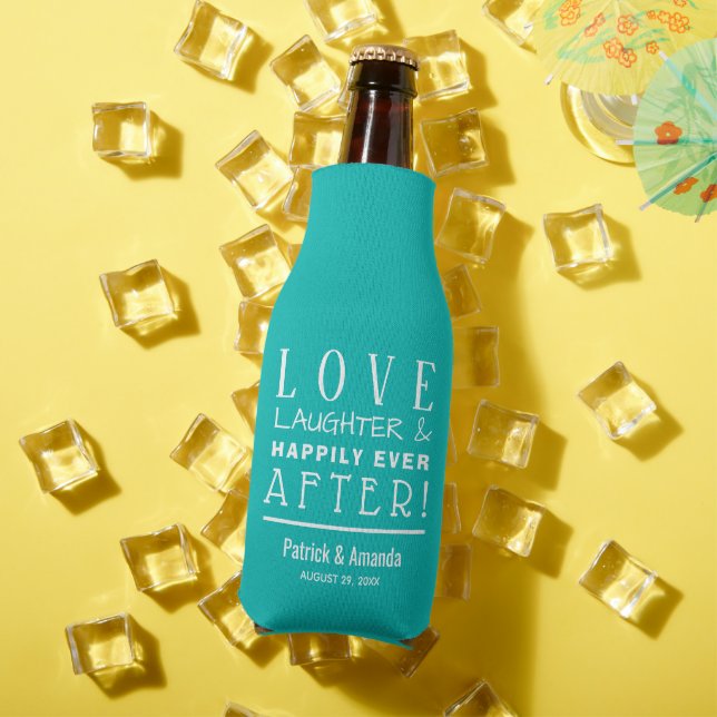 Happily Ever After TURQUOISE Wedding Bottle Cooler (In Situ Summer)