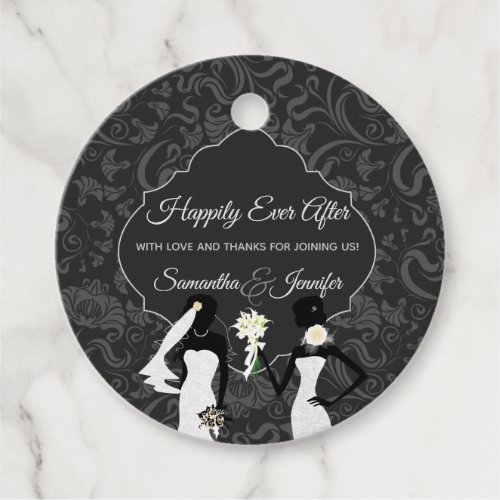Happily Ever After Two Brides Guest Thank You Favor Tags
