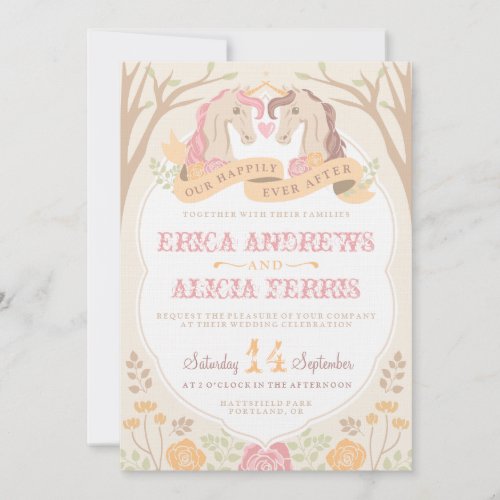 Happily Ever After Unicorn Wedding Invitation