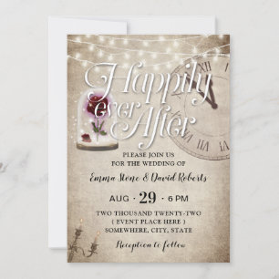 Happily Ever After Vintage Fairytale Wedding Invitation