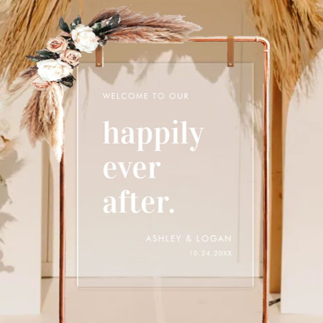 Happily Ever After Wedding Acrylic Welcome Sign (Creator Uploaded)