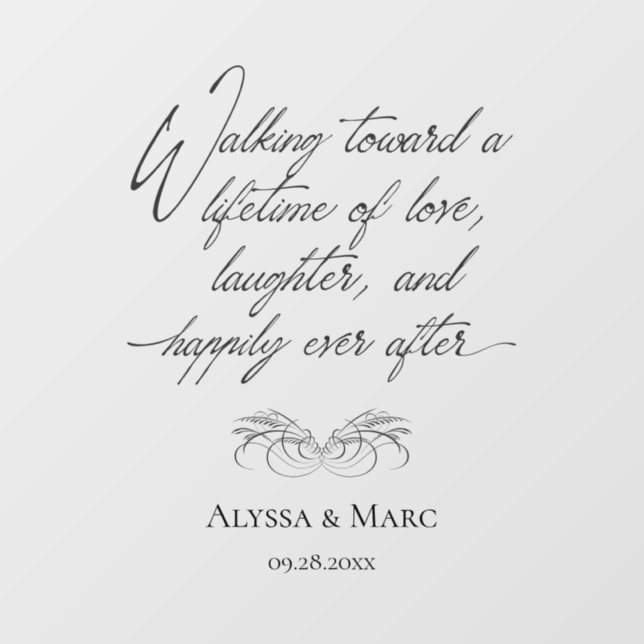 Happily Ever After Wedding Aisle Entrance Floor Decals (Front)