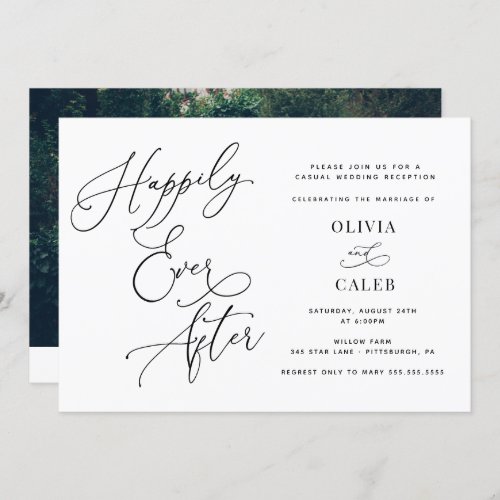 Happily Ever After Wedding AnnouncementReception Invitation