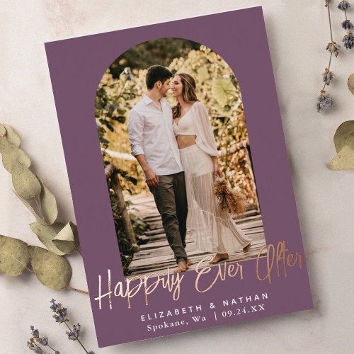 Happily Ever After Wedding Arch Frame Photo  Foil  Foil Invitation