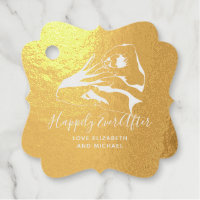 Happily Ever After Wedding Bridal Shower Thank You Foil Favor Tags