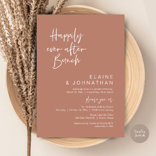 Happily Ever After Wedding Brunch, Terracotta Invitation