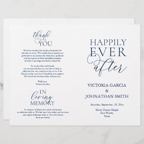 Happily Ever After Wedding Ceremony Foldable