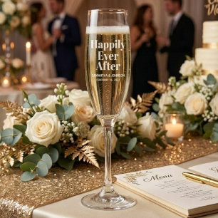 Happily Ever After Wedding Champagne Flute