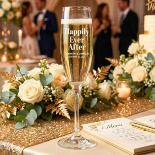 Happily Ever After Wedding Champagne Flute
