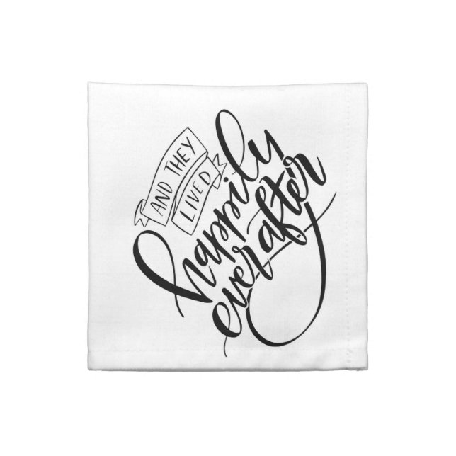 Happily Ever After Wedding  Cloth Napkin (Quarter Fold)