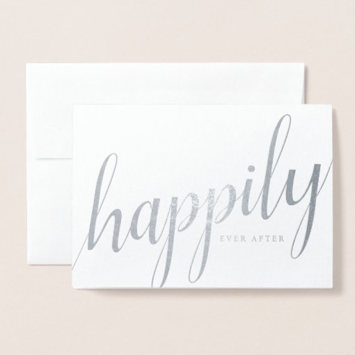 Happily Ever After Wedding Congratulations Foil Card | Zazzle