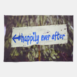 Happily Ever After Wedding Decor Kitchen Towel