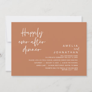 Happily Ever After Wedding Dinner, Copper Brown Invitation