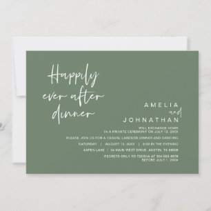 Happily Ever After Wedding Dinner, Sage Green Invitation