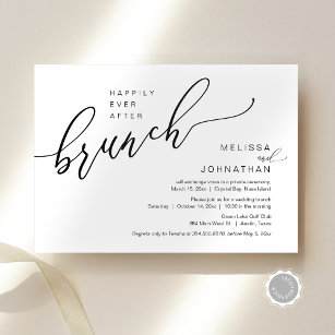 Happily Ever After Wedding Elopement Brunch Invitation