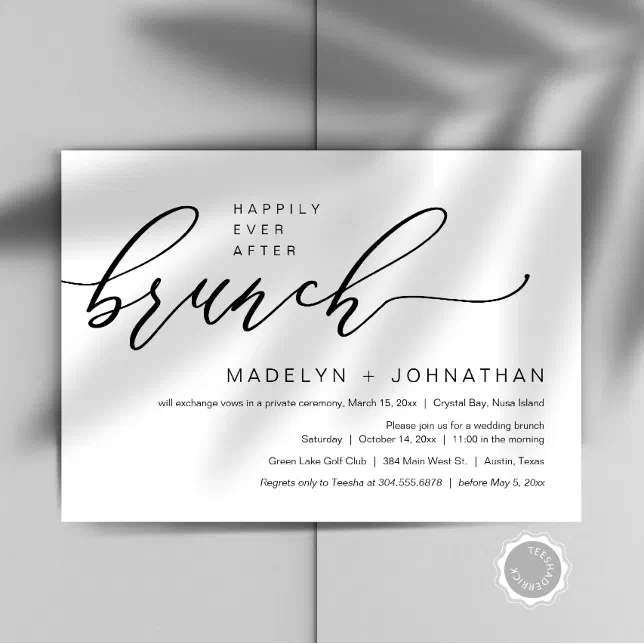 Happily Ever After Wedding Elopement Brunch Party Invitation Zazzle 4415