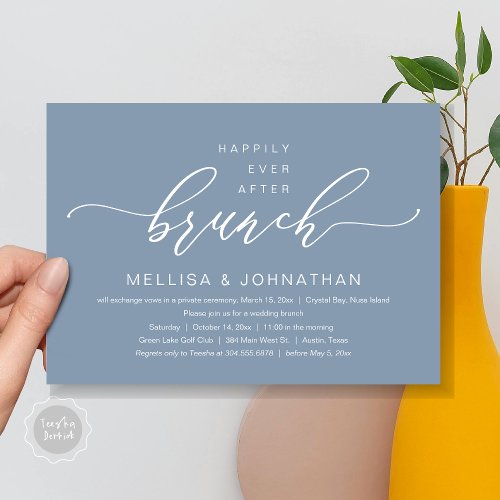 Happily Ever After Wedding Elopement Brunch Party Invitation