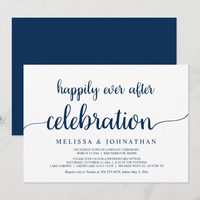 Happily Ever After Wedding Elopement Celebration I Invitation (Front/Back)
