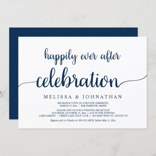 Happily Ever After Wedding Elopement Celebration I Invitation